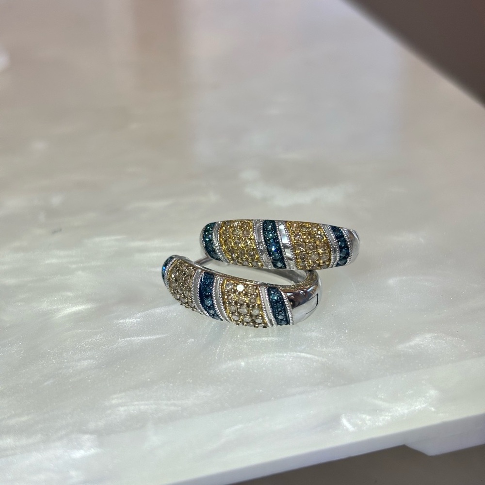 Sterling Silver and Diamond Huggie Earrings